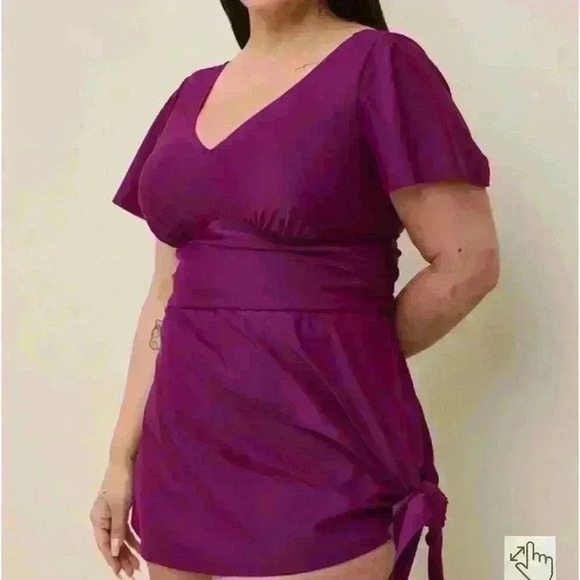 TORRID SWIM Wire-Free Side Tie Swim Dress No‎ Bottom - Short Length Size 0 NWT - Picture 3 of 7